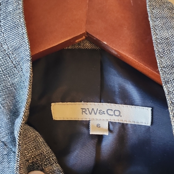 RW&CO Stylish Gray Women's Linen Jacket Size 6 - Picture 2 of 7